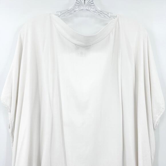 Diane von Furstenberg DVF New Hanky White Poncho Blouse Oversized Womens Sz S - Picture 8 of 10